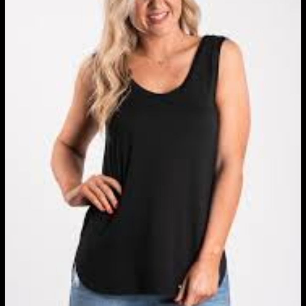 Brand new Piko side Slit hilo Tank top black large